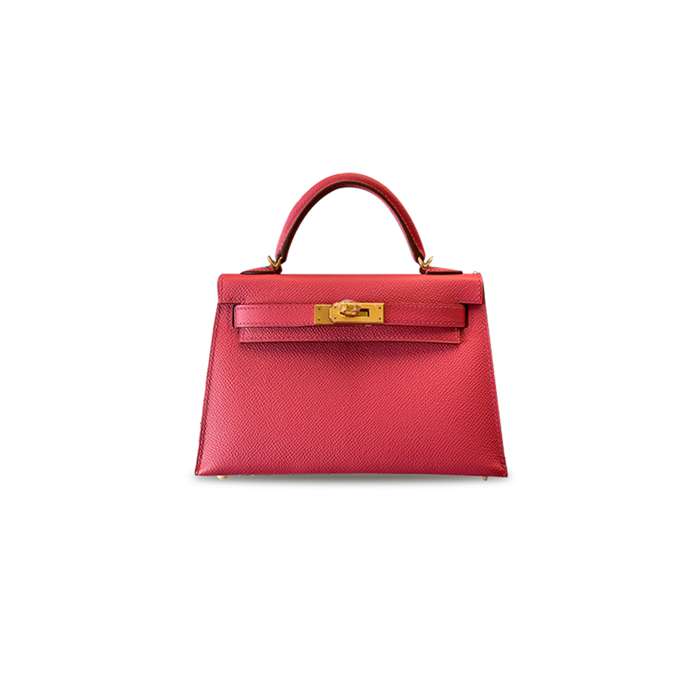 HERMÈS MASTER MINI KELLY II EPSOM PINK GOLD BUCKLE (19*12*5.5cm)